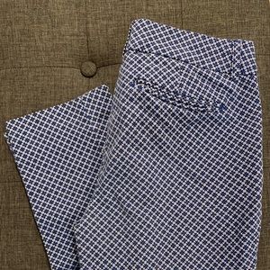 Blue print Cropped dress slacks